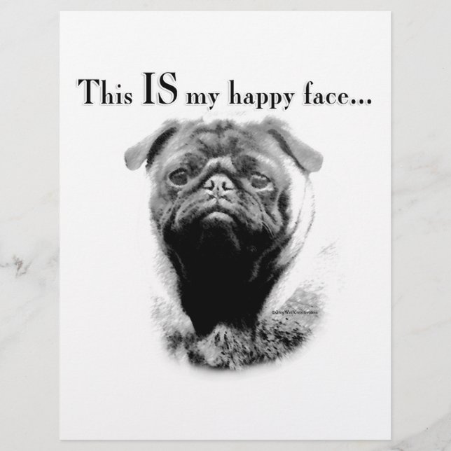 Rosto Feliz de Pug (Frente)