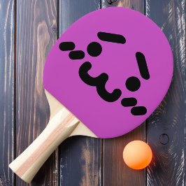 Rosto Fofo Desajeitado Raquete de Ping Pong Roxa