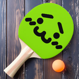 Rosto Fofo Desajeitado Raquete de Ping Pong Verde