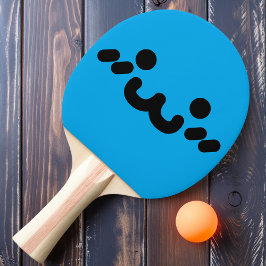 Rosto Fofo Raquete de Ping Pong Azul