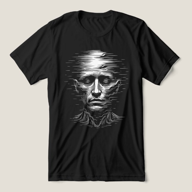 Rosto Humano com Falhas – Distorção Digital Brutal (Design frontal)