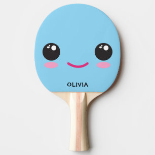Rosto Kawaii Feliz Fofo - Raquete de Ping Pong Per
