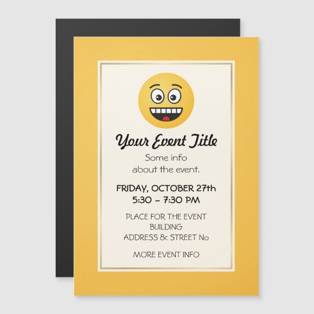 Rosto sorridente com boca aberta (Frente/Verso)