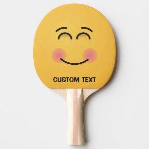 Rosto sorridente com Raquete de ping pong de olhos