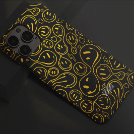 Rosto Sorridente Feliz Padrão de Sorriso Amarelo P