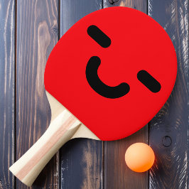 Rosto Sorridente Satisfeito Raquete de Ping Pong V
