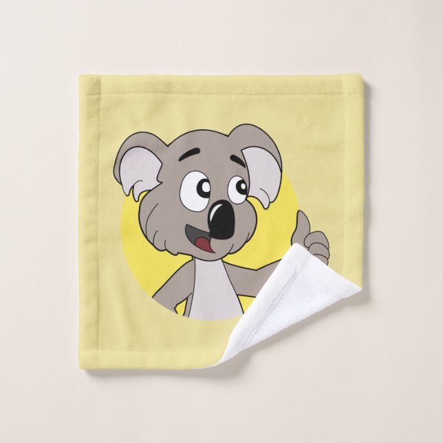 Rosto Toalha de desenho de urso koala (Pano de lavar)