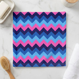 Rosto Toalha de Lavagem com Padrão Chevron Rosa Azul Leg