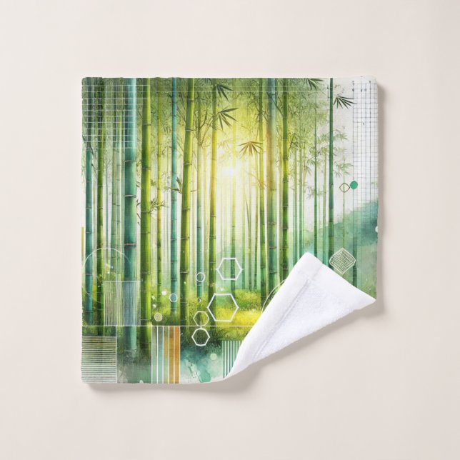Rosto Toalha Geométrica de Serenidade Bamboo (Pano de lavar)