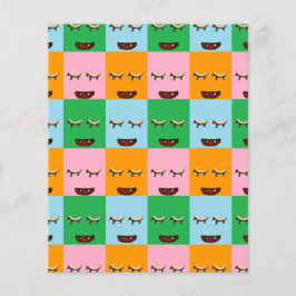 Rostos de blocos monstruosos sorridentes