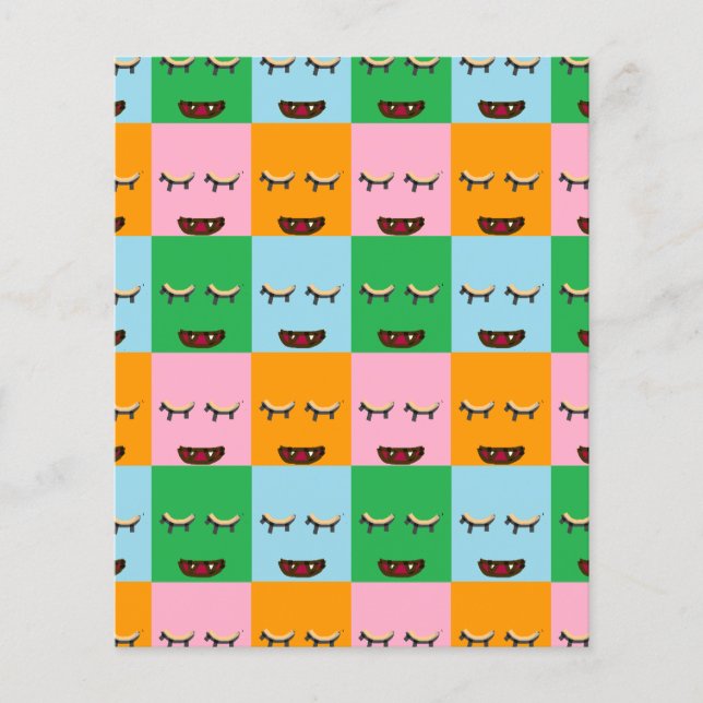 Rostos de blocos monstruosos sorridentes (Frente)