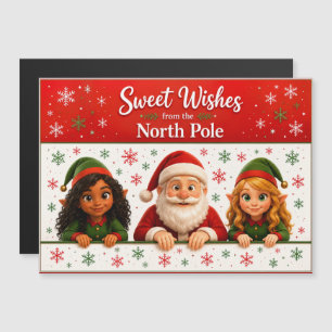 Rostos de Papai Noel e Elfo Diversão no Polo Nor