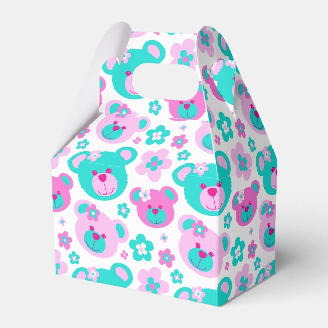 Rostos de ursos de pelúcia e caixa de presentes co (Frente)