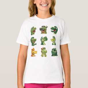 Rostos Divertidos de Dinossauros – Camiseta Infant