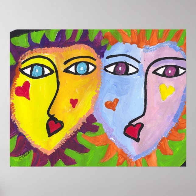 Rostos Divertidos Poster (Frente)