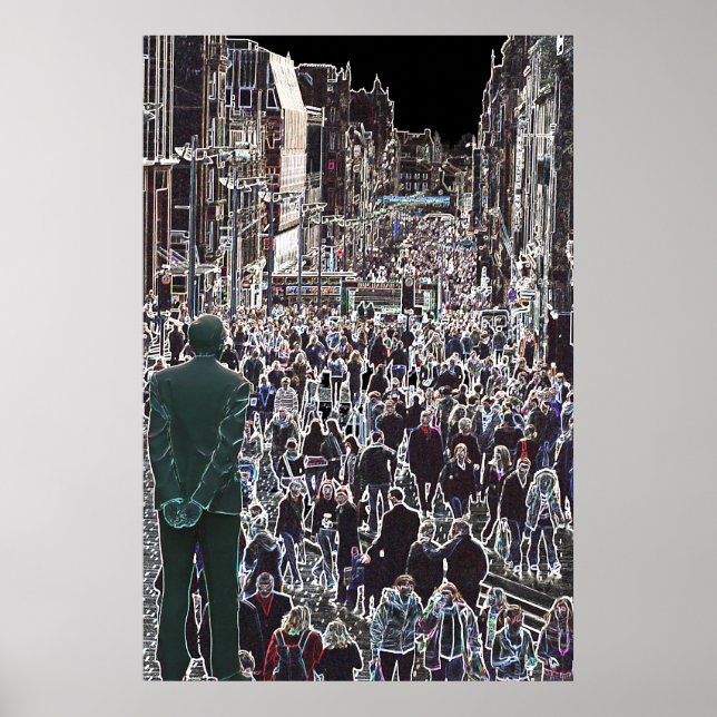 Rostos na Crowd Glasgow Scotland Poster (Frente)