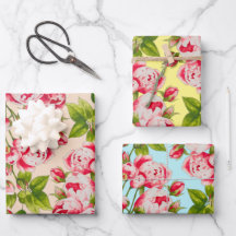 Rosy Abundance no Conjunto de Papel de Embalagem