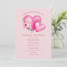 Rosy Blooms Sweetheart Chá de fraldas Convite