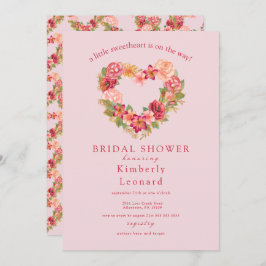 Rosy Blooms Sweetheart Chá de fraldas Convite