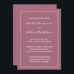 Rosy Brown Mulberry Pink Casamentos<br><div class="desc">Convite de casamento temporário - ALTERE a cor de fundo para qualquer cor! Mostramos lindas amoreiras cor-de-rosa. Duas bordas retangulares - EXCLUA-as ou ALTERE a cor do sotaque dos retângulos! ALTERAR as fontes, o texto, a cor do texto. Use esta modelo para design de seus próprios convites de casamento e...</div>