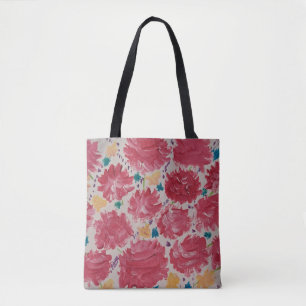 Rosy Red Carners Floral Tote Bag