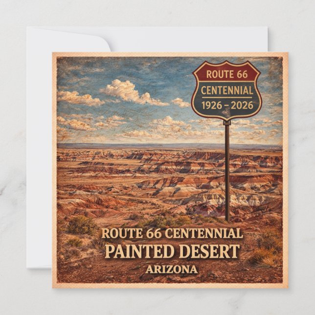 Rota 66 Centenário Correspondência Deserto Pintado (Frente)