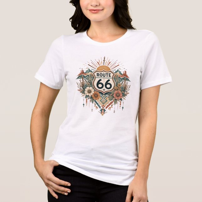 Rota 66 Gráfica Floral do Deserto Boho (Frente)