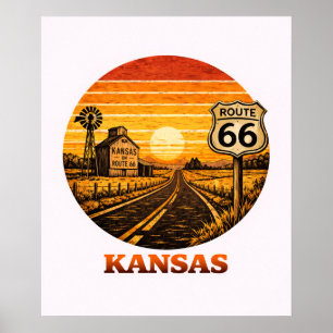 Rota 66 Kansas Sunflower State Poster