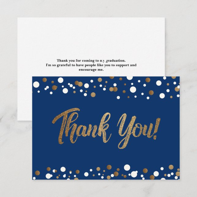Roteiro de agradecimento de formatura Confete Azul (Frente/Verso)