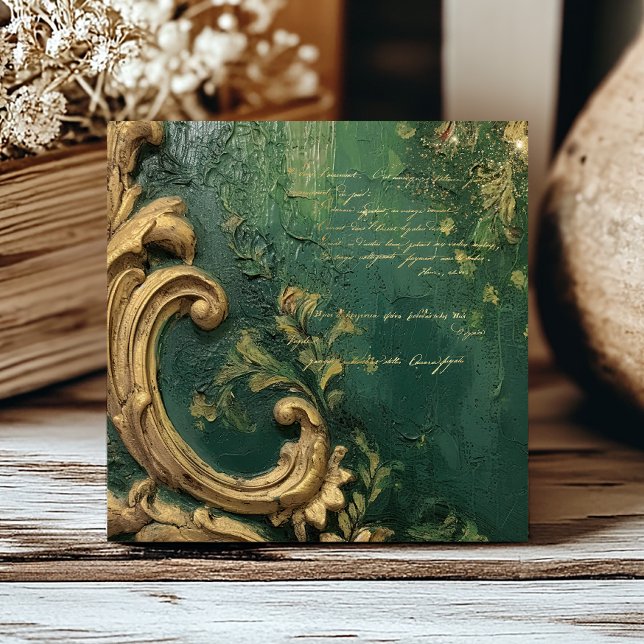 Roteiro de Ouro Verde Esmeralda Distressed Vintage (Criador carregado)