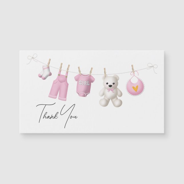 Roteiro Elegante de Design de Bebê Rosa Rosa Obrig (Frente)