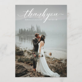 Roteiro Romântico de Casamento Obrigado Cartão com