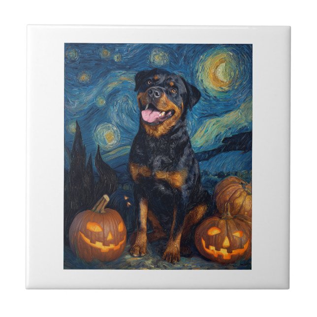 Rottweiler Cachorro Fofo Dia das Bruxas Jack O Lan (Frente)