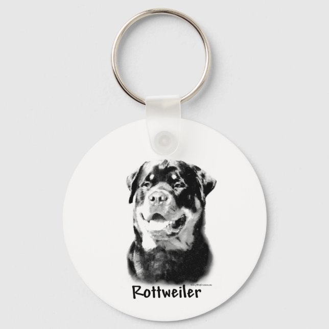 Rottweiler - Chaveiro de carvão vegetal (Frente)
