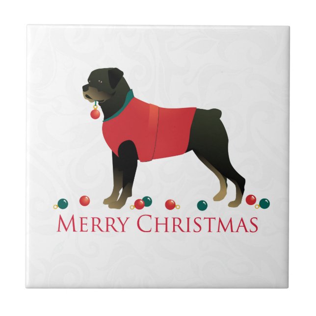 Rottweiler Design de Natal Feliz (Frente)