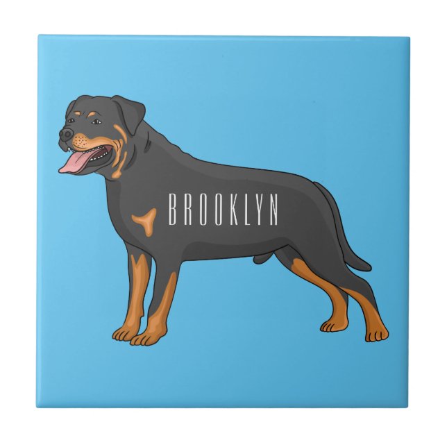 Rottweiler dog cartoon illustration  (Frente)