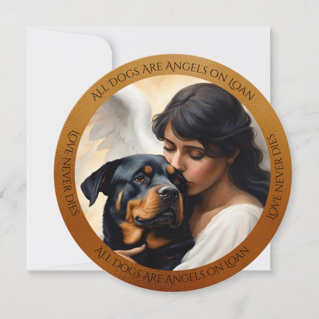 Rottweiler Love Nunca Morre Cartão de condolências (Frente)