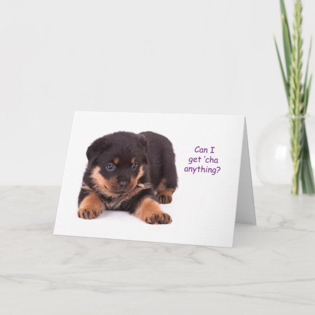 Rottweiler Puppy Obter Bem Cartão (Frente)