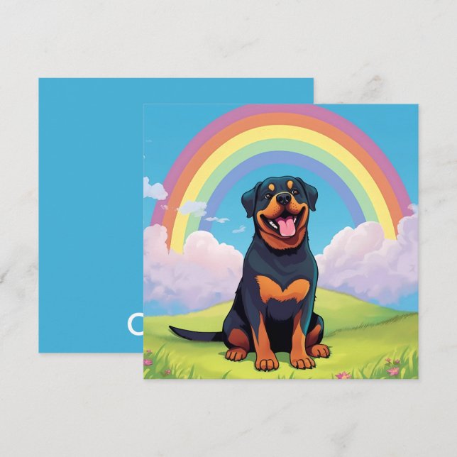 Rottweiler Rainbow Bridge Personalizada Nome do Cã (Frente/Verso)