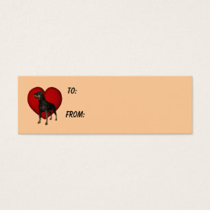 Rottweiler Red Heart Dog Photo Gift Tag