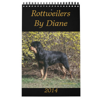 Rottweilers 2014 pelo calendário de Diane
