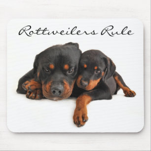 Rottweilers Regra Mãe e Puppy Rottweiler Mousepad