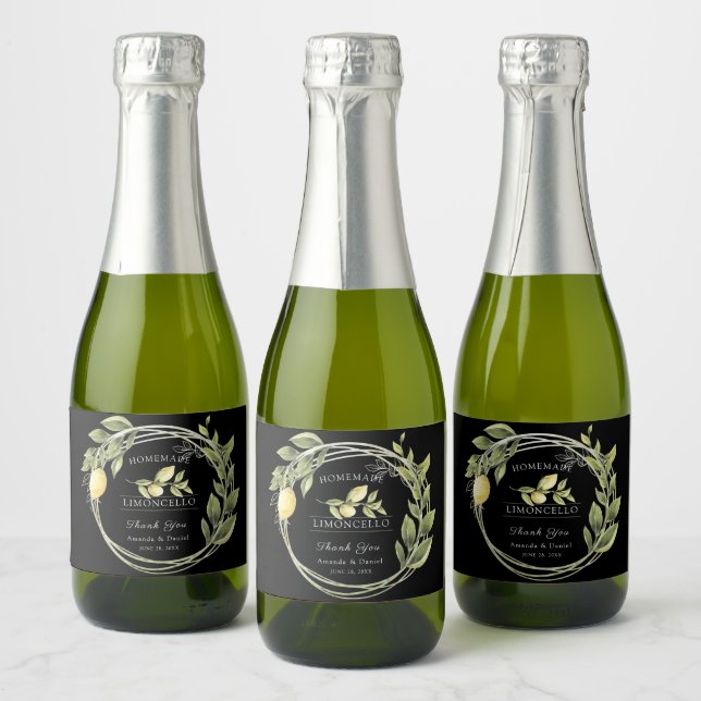 Rotulagem de Vinho Espumante Limoncello Floral (Garrafas)