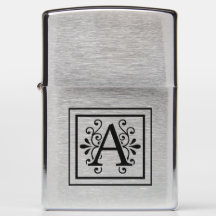 Rotule um isqueiro de Zippo do monograma