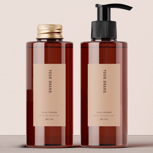 Rótulo à prova d'água do produto chic branco neutr (Neutral Beige Waterproof Rectangle Product Label - can be used on bottles, jars, pouches)