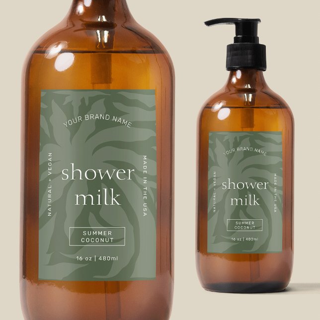 Rótulo à prova d'água do retângulo chic verde de s (Elegant rectangle waterproof product label in sage green, perfect for bath & body products)