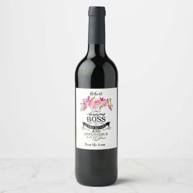 Rótulo Boss Wine dia ou semana de apreciação. (Frente)