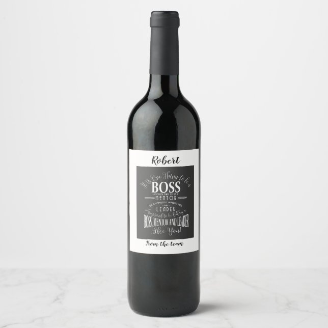 Rótulo Boss Wine dia ou semana de apreciação. (Frente)
