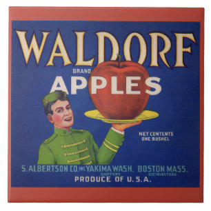 Rótulo da caixa de maçãs do 1920 Waldorf