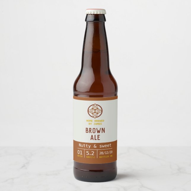 Rótulo da cerveja para o frasco de Ale Brown (Frente)